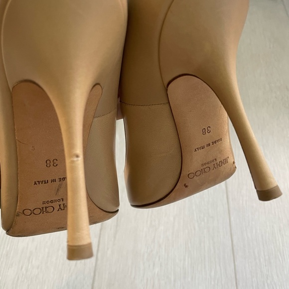 Jimmy Choo Romy Tan Leather Pumps Heels Sz 38 - Picture 7 of 9
